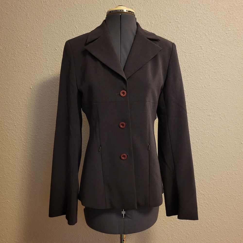 Fashion Concept Dark Brown/Gray Blazer Size 8